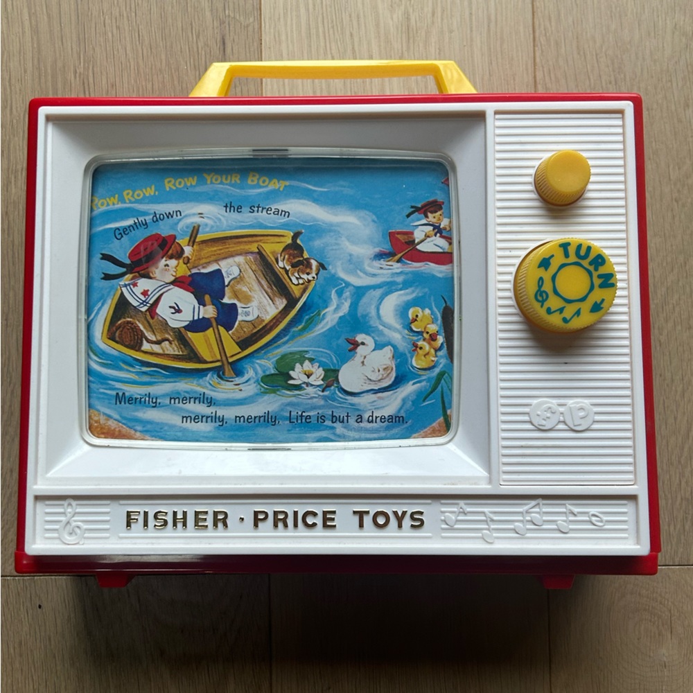 Vintage Antique Fisher Price Music Box TV Collectable